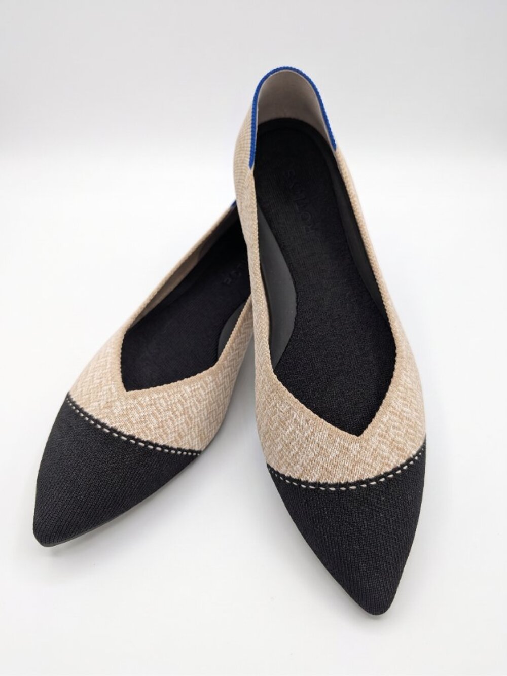 Rothy's The Point II Cream Herringbone Flats 10 - Picture 2 of 5